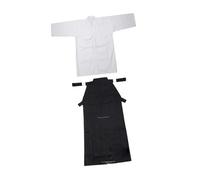 predolo Ensemble D'uniforme de Kendo Japonais, Vêtements de, Tenue Traditionnelle de Samouraï, Blanc et noir, 175 cm