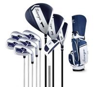 predolo Ensemble Golf pour Homme - Kit Complet avec Sac trépied et Surface Frappe Large, Ensemble de 9 pièces avec Manche en Acier + Sac de Support