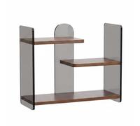 predolo Étagère de Bureau Organisateur Rangement de Bureau Rayonnage de Table Bibliothèque Compacte en Acrylique et Panneau de Fibres Trois Étages pour, Blanc, Plat