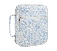 predolo Étui de transport pour Bible avec poignée, sac à main compact et portable, motif floral, fourre-tout pour Bible, cadeau pour femme, Fleur Bleue