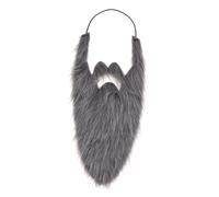 predolo Fausse Barbe Longue pour Déguisement de Noël, Accessoire de Déguisement pour Adultes, Gris 44cm