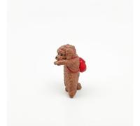 predolo Figurine Chien Mini Figurine avec Adhésif Miniature Statuette Chien pour Automobilistes, Caniche avec Sac À Dos