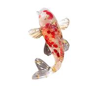 predolo Figurine Miniature de Carpe, Statuette de Poisson Porte-, Sculpture pour Bureau, Rouge