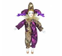 predolo Figurine Pierrot Larmoyante Fait Main Poupée Personnage de Carnaval Décorative Entièrement Articulé Décoration Intérieure pour Collectionneurs