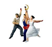 predolo Figurines miniatures au 1/64e représentant des personnages masculins et féminins peints, représentant une troupe, pour accessoires de