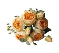 predolo Fleurs artificielles, roses artificielles en soie avec tige, composition florale DIY, roses artificielles pour décoration maison ou, Jaune