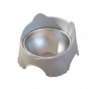 predolo Gamelle Chat INOX Murale Bol Mangeoire Écuelle Réglage de Hauteur Selon la Taille de l'Animal Fixation Murale Fiable Surface Lisse Qui Se Rince, Gris, Acier Inoxydable