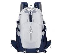 predolo Homme 40L Sac à Dos Randonnée en Nylon Résistant à l’Eau, Sac à Dos Montagne avec Sifflet SOS and aussi Back Support System, Gris clair avec bleu navy, Gris