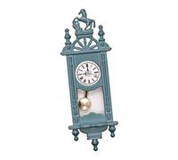 predolo Horloge Murale Vintage pour Maison de Poupée 1:12, Modèle D'horloge Miniature, Ensemble de Jeu, Meubles Délicats, Accessoires de Décoration, Bricolage, Bleu