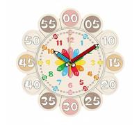 predolo Horloge Pédagogique Enfants Apprentissage Heure Murale Ludique Repères 24h Mécanisme Silencieux Adaptée à la Chambre Espace Éducatif Salle de Jeux 30cm , Flèches Colorées