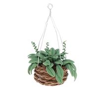 predolo Jardinière Suspendue Verte Miniature de Maison de Poupée 1/12 avec Décoration de Jardin de Panier