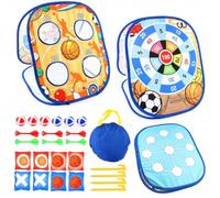 predolo Jeu d'adresse Pliable en Tissu pour l'extérieur, Jeu Familial avec 6 fléchettes et 8 Sacs Sable, activité pour Enfants et Jeunes, Thème Sportif (Football)