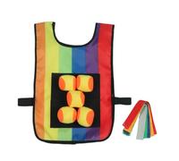 predolo Jeu de balle collante avec gilet, lancer et attraper, confortable, jouets de ballon chasseur, accessoires de fête pour jardin de cadeaux, femmes, Gilet et Queues de Boules