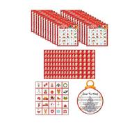 predolo Jeu de Cartes de Bingo de Noël pour Enfants, Charades Amusantes, Joyeux Noël pour Les Fêtes
