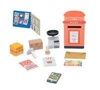 predolo Jeu de Simulation de Boîte Aux Lettres En Bois, pour Envoyer et Recevoir Des Lettres avec et Des Timbres