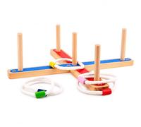 predolo Jeu Lancer d'Anneaux en Bois, Activité Extérieure Familiale, Coordination Œil-Main pour Enfants, Jeu d'Adresse en Bois Naturel