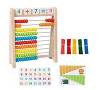 predolo Jouet D'arithmétique Pédagogique Matériaux Sûrs Boulier Arithmétique pour Enfants Bords Lisses Compteur à Perles en Bois pour Tout-Petits, Maternelle, Ensemble 2