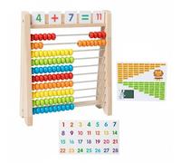 predolo Jouet D'arithmétique Pédagogique Matériaux Sûrs Boulier Arithmétique pour Enfants Bords Lisses Compteur à Perles en Bois pour Tout-Petits, Maternelle, Ensemble 1