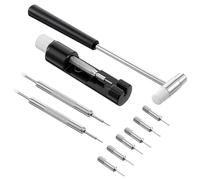 predolo Kit de Retrait de maillons de Montre, Outil de dimensionnement de Bracelet de Montre, Professionnel, ajusteur, réparation avec goupille avec marteaux,