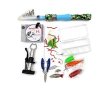 predolo Kit Pêche Complet Enfant, Canne à Pêche Télescopique en Carbone Composite, Moulinet, 32 cm Rétractée, Set Complet Canne + Moulinet a, 1,45 m