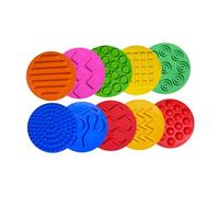 predolo Lot de 10 Cercles Sensoriels, Disques Sensoriels, Tapis D'activités D'apprentissage, Coussinets Tactiles, Tapis Sensoriels En Silicone, Coussinets Sen