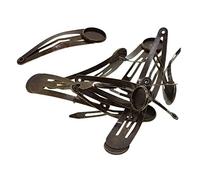 predolo Lot de 10 Pinces à Cheveux Rondes Vierges de 12 Mm, pour Accessoires et Ornements de Cheveux - 51 X 14 Mm / 2 X 0,55, Bronze, 51x14mm