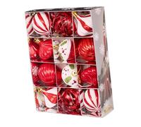 predolo Lot de 12 Boules de Noël, Décoration Sapin de Noël Plastique, Boules de Noel, pour Un Anniversaire, Un Extérieur, Suspension Noel Sapin pour Fêtes de Mariage Halloween, Rouge