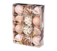 predolo Lot de 12 Boules de Noël, Décoration Sapin de Noël Plastique, Boules de Noel, pour Un Anniversaire, Un Extérieur, Suspension Noel Sapin pour Fêtes de Mariage Halloween, Couleur Champagne