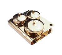 predolo Lot de 3 bols en acrylique pour poudre liquide facile à nettoyer avec couvercle, support de poudre à ongles pour outil de nail art, plaqué or