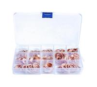 predolo Lot de 300 rondelles d'étanchéité Plates en cuivre, bagues d'étanchéité, système de Fixation, Machines industrielles, Joints de Rechange en