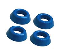 predolo Lot de 4 Supports de Rangement pour Ballons de Football, Vitrine, Robuste, Peu Encombrant, Multifonctionnel, Présentoir pour Basket-ball, Bleu