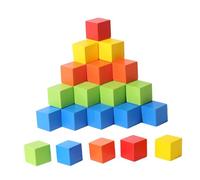 predolo Lot de 50 Blocs de Construction en Bois à empiler, pour Les en mathématiques, pour Le tri et la préparation aux fêtes prénatales, Coloré, L