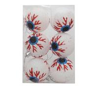 predolo Lot de 6 Boules Décoratives d'halloween pour Sapin de Noël, Décorations à Suspendre pour Halloween, Pendentifs pour Sapin de Noël, pour Spectacles, Yeux Bleus