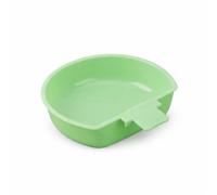 predolo Mangeoire Cage Hygiénique pour Oiseaux, Écuelle Plastique avec Perchoir Intégré, Distributeur Graines et Eau 8,8x7x2,4 cm, Vert