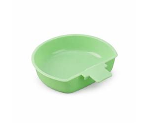 predolo Mangeoire Cage Hygiénique pour Oiseaux, Écuelle Plastique avec Perchoir Intégré, Distributeur Graines et Eau 8,8x7x2,4 cm, Vert