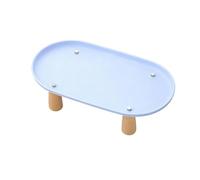predolo Mangeoire Élevée Support Bol Réhausseur Gamelle Nourriture Eau Base Stable Bois Nettoyage Facile Adapté Aux Chats Petits Chiens, Bleu 31cm X 17cm