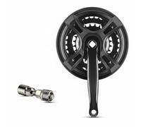 predolo Manivelle Gauche Carrée Robuste Bras de Manivelle Gauche Ajustement Précis Accessoire Cycliste, 170 Mm, Plateau Droit + Extracteur De Manivelle