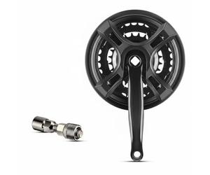 predolo Manivelle Gauche Carrée Robuste Bras de Manivelle Gauche Ajustement Précis Accessoire Cycliste, 170 Mm, Plateau Droit + Extracteur De Manivelle