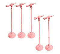predolo Microphone Réglable pour Maison de Poupée 1:6, Jouet de Décoration pour La Maison, Accessoires KTV, Modèle de Microphone pour Figurines D'action, Mais, rose
