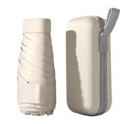 predolo Mini parapluie de à 6 baleines, protection solaire pour la marche, la randonnée et les activités de plein air, Beige