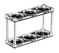 predolo Organisateur de station de tassage pour espresso, outil de bar à café en acrylique pour la maison et l'atelier, support stable en acier inoxydable, Couche Double