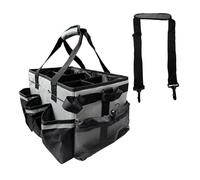 predolo Organisateur d'outils de nettoyage, étui de rangement, nettoyants, séparateurs réglables, de fournitures de nettoyage pour femmes de ménage, Gris