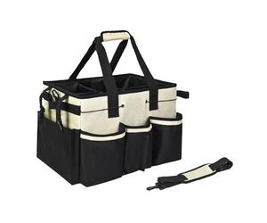 predolo Organisateur d'outils de nettoyage, étui de rangement, nettoyants, séparateurs réglables, de fournitures de nettoyage pour femmes de ménage, Blanc