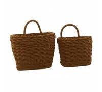 predolo Panier à Gingembre Décoratif Panier Mural Imitation Rotin Polyvalent Corbeille Murale Tressée pour Cuisine, Marron