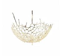 predolo Panier Ajouré Doré Style Luxe Discret Plateau Ajouré En Métal Réutilisable Corbeille Métallique Dorée pour Maison Témoin, Petit Modèle, Motif Toile D Araignée