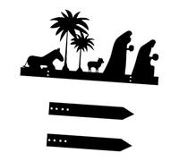 predolo Panneau de Jardin en Forme de Silhouette de scène de la Nativité, décoration de Noël, Panneau de Jardin avec piquets pour pelouse, allée extérieure, Style C
