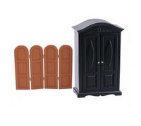 predolo Paravent Pliable pour Maison de Poupée, Paravent Miniature Pliable à Monter Soi-même, Séparateur de Pièce pour Enfants, Armoire Miniature Faite Main,