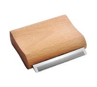 predolo Peigne de Toilettage pour Chevaux Brosse Démêlante Multifonction Poils Animaux Manche en Bois Acier Inoxydable Adapté à l'Écurie Salon Animaux, 7.5 Cm X 6.9 Cm X