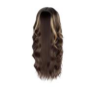 predolo Perruque longue bou brune blonde à reflets, fibre résistante à la chaleur et aux hautes températures, idéale pour une soirée ou un spectacle.