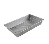predolo Plaque de cuisson rectangulaire profonde pour pizza, moule à gâteau à dégagement rapide, plaque à biscuits pour maison avec trous perforés, 11x7 Pouces